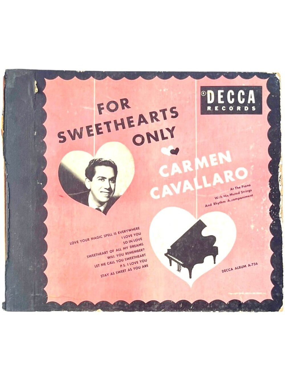 Carmen Cavallaro - Album A-756 - For Sweethearts Only - Decca Records